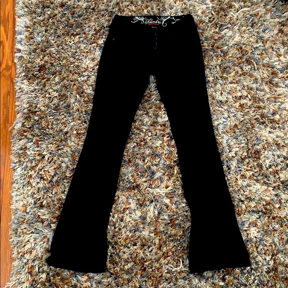 refuge Denim - Refuge skinny boot cotton spandex size 8 black